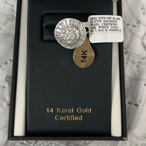 14K Certified White Gold 2 CTTW Diamond Ring